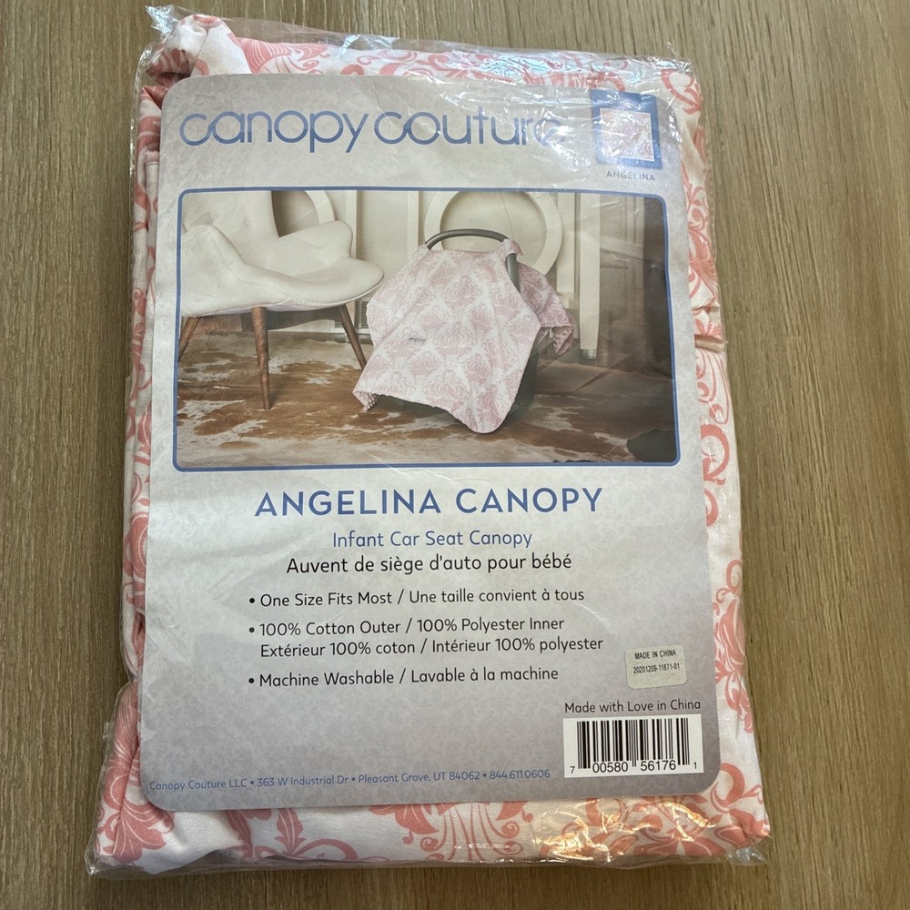 Canopy Couture Angelina Infant Car Seat Cover for Baby Pink Floral One Size